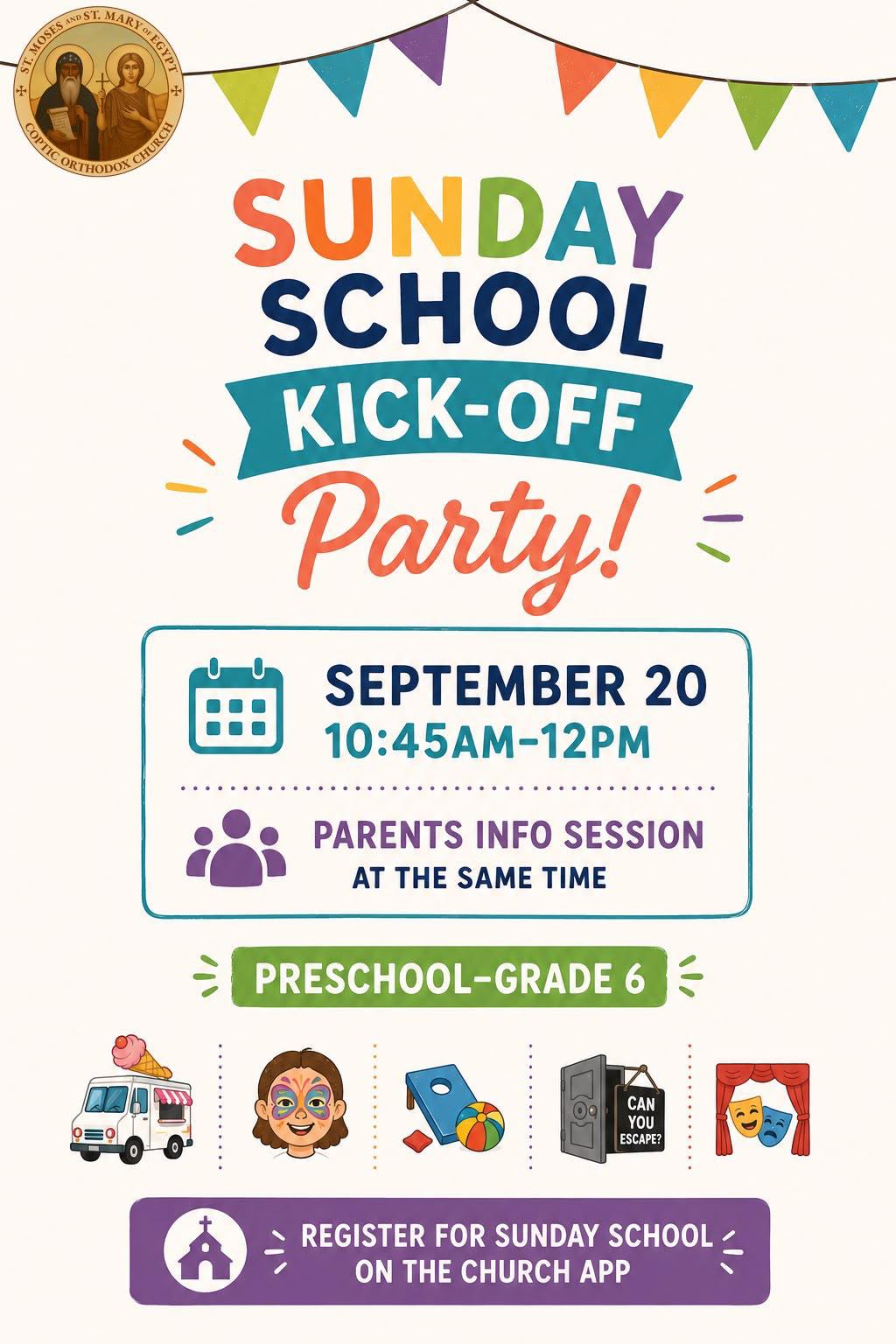 Sunday School Kickoff Poster 2026