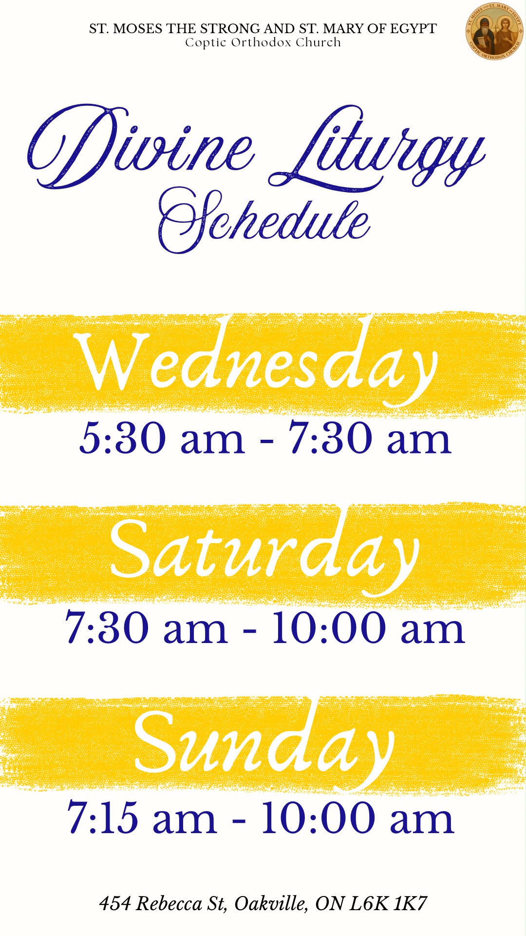 September 2026 Liturgy Schedule