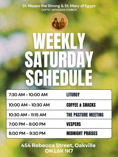 SMSM Weekly Saturday Schedule